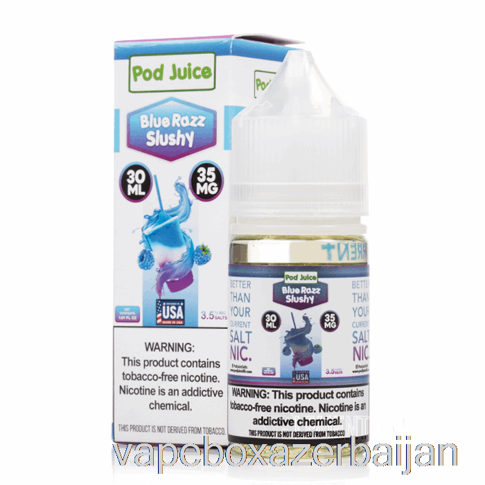 Vape Box Azerbaijan Blue Razz Slushy - Pod Juice - 30mL 10mg